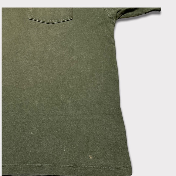 Vintage CARHARTT T-shirt ARMY GREEN Work-Wear Great Wear/Fade sz LARGE Early 00s - Picture 6 of 7